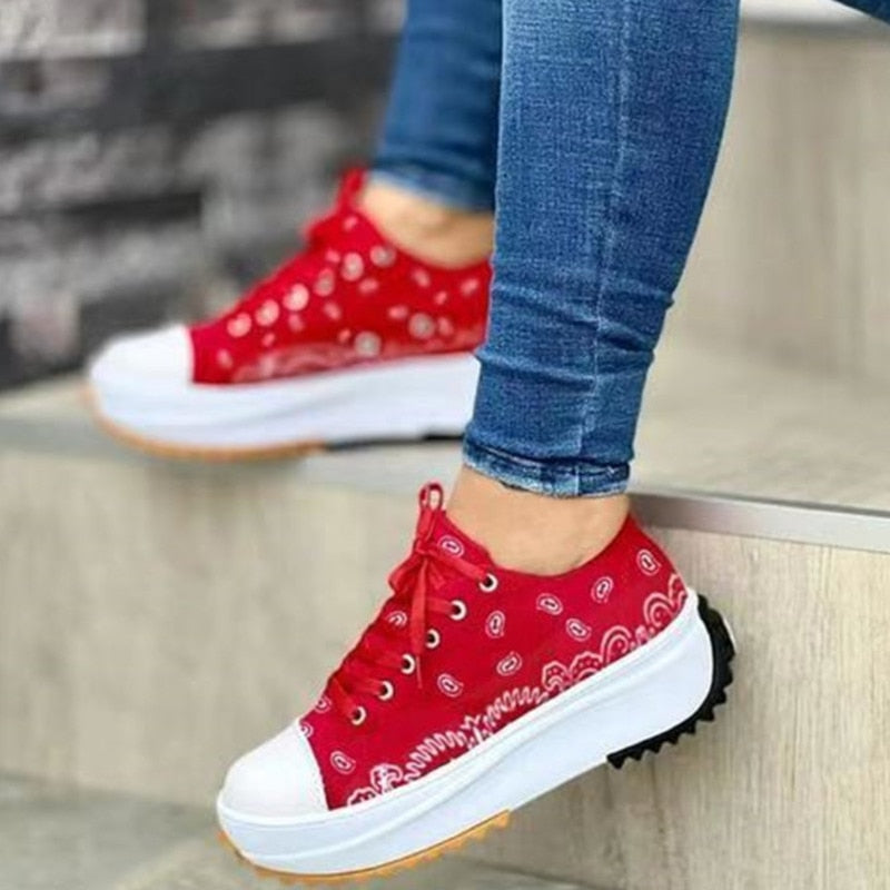 Pattern Printed Canvas Casual/SportsSneakers For Women