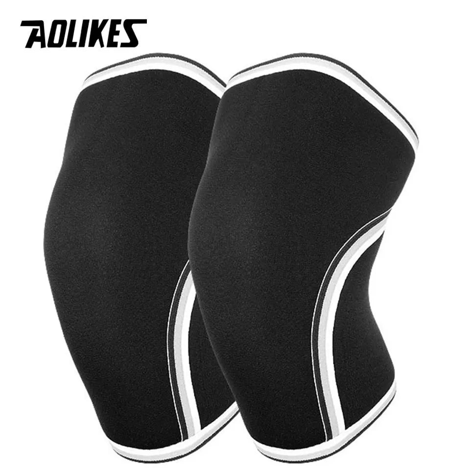 AOLIKES 1 Pair 7mm Neoprene Sports Kneepads Compression Weightlifting Pressured Crossfit Support Men and Women