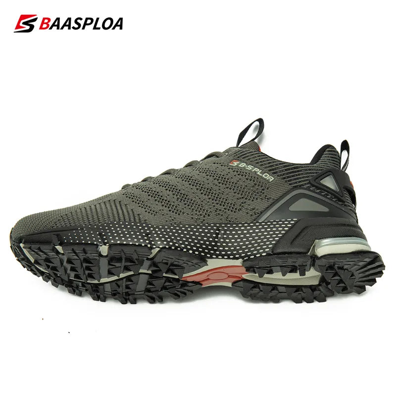 Baasploa Men Professional Running Shoes Breathable Training Shoes Lightweight Sneakers Non-Slip Track Tennis Walking Sport Shoe