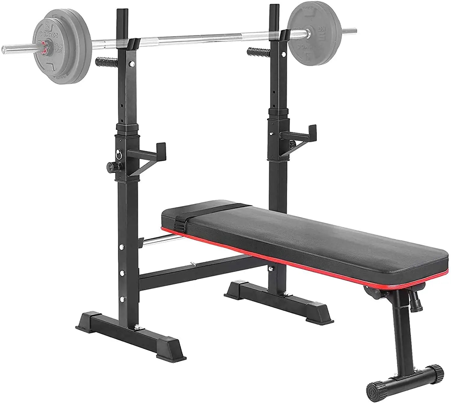 Multifunction Bench with Barbell Rack, Foldable, Workout Bench and Squat Rack Up To 200 Kg