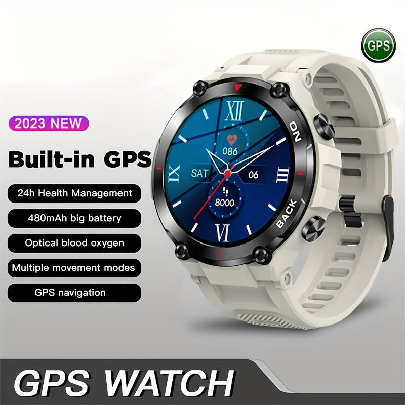 New GPS Smart Watch Outdoor Fitness Sports Watches For Men Waterproof 24-Hour Heartrate Blood Oxygen Monitoring Smartwatch