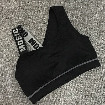 New Letter Cut Out Sports Bra Fitness Yoga Push up  Gym Padded Sports Top Athletic Sexy  Workout Running Clothing P165