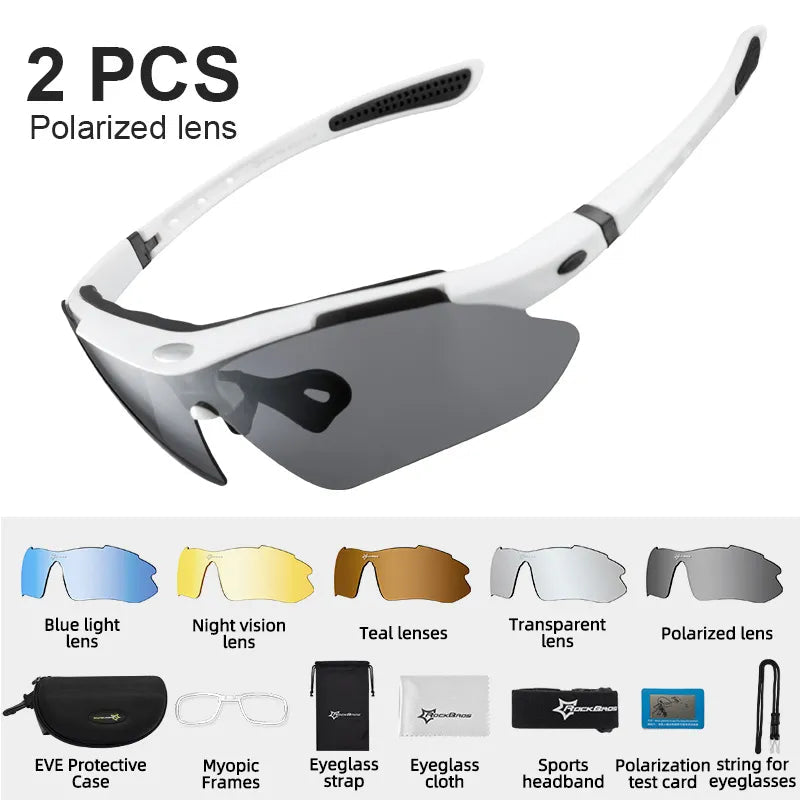 ROCKBROS Polarized Cycling Glasses Clear UV400 Outdoor Sport Sunglasses Men or Women