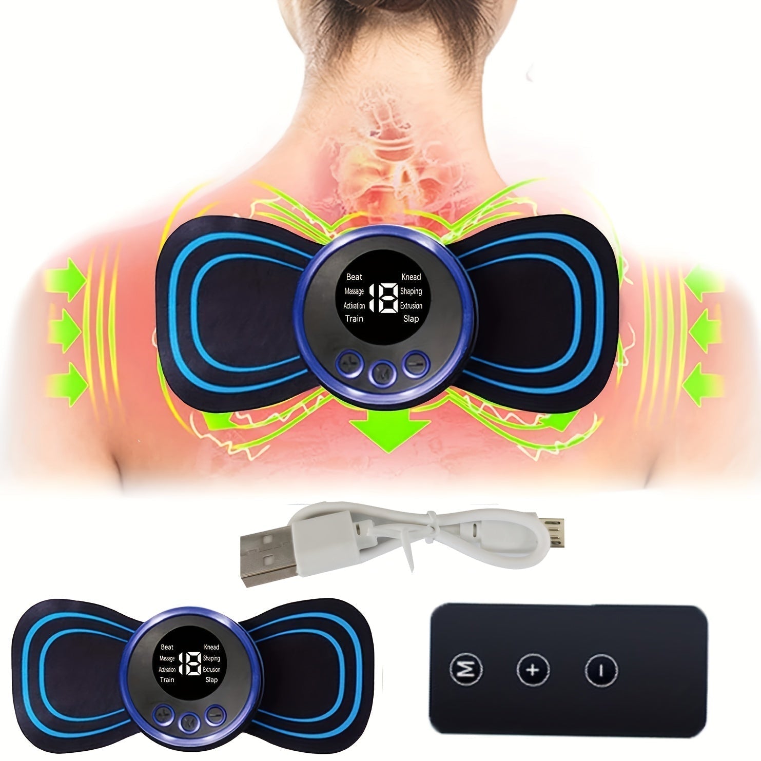 Relieve Pain & Increase Blood Flow With This Portable Mini Massager - 8 Modes For Whole Body Neck Back Waist Arms Legs Aches