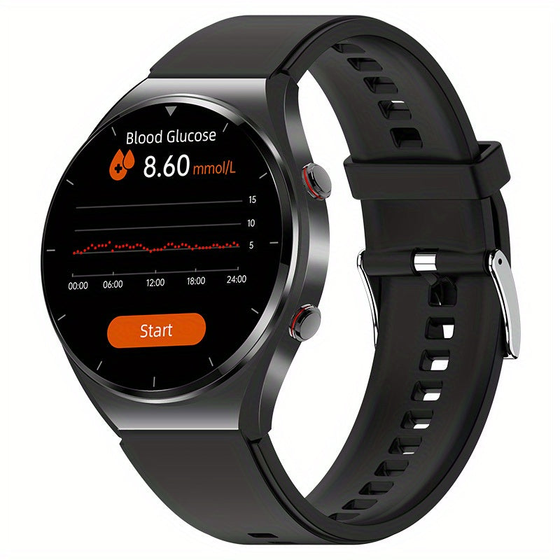 Smart Watch With ECG, HRV, Blood Glucose, Heart Rate, SPO2, Blood Pressure, Temp, Sleep, Pressure Monitor & Sports Modes - For Men & Women