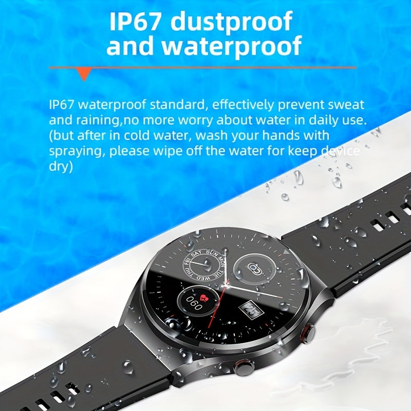 Smart Watch With ECG, HRV, Blood Glucose, Heart Rate, SPO2, Blood Pressure, Temp, Sleep, Pressure Monitor & Sports Modes - For Men & Women