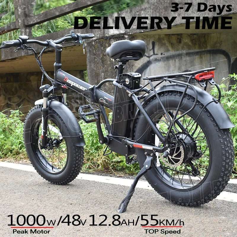 20 INCH Electric Bicycle 1000W 48V 12.8AH Lithium Battery Mechanical Disc Brake 500W Fat Tire Folding