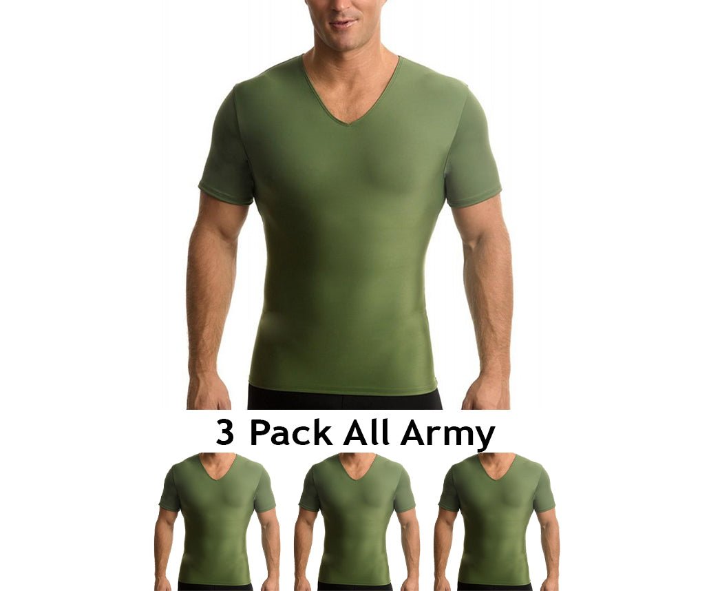 3-Pack Insta Slim I.S.Pro USA Activewear Compression V-Necks VA0003 by InstantFigure INC