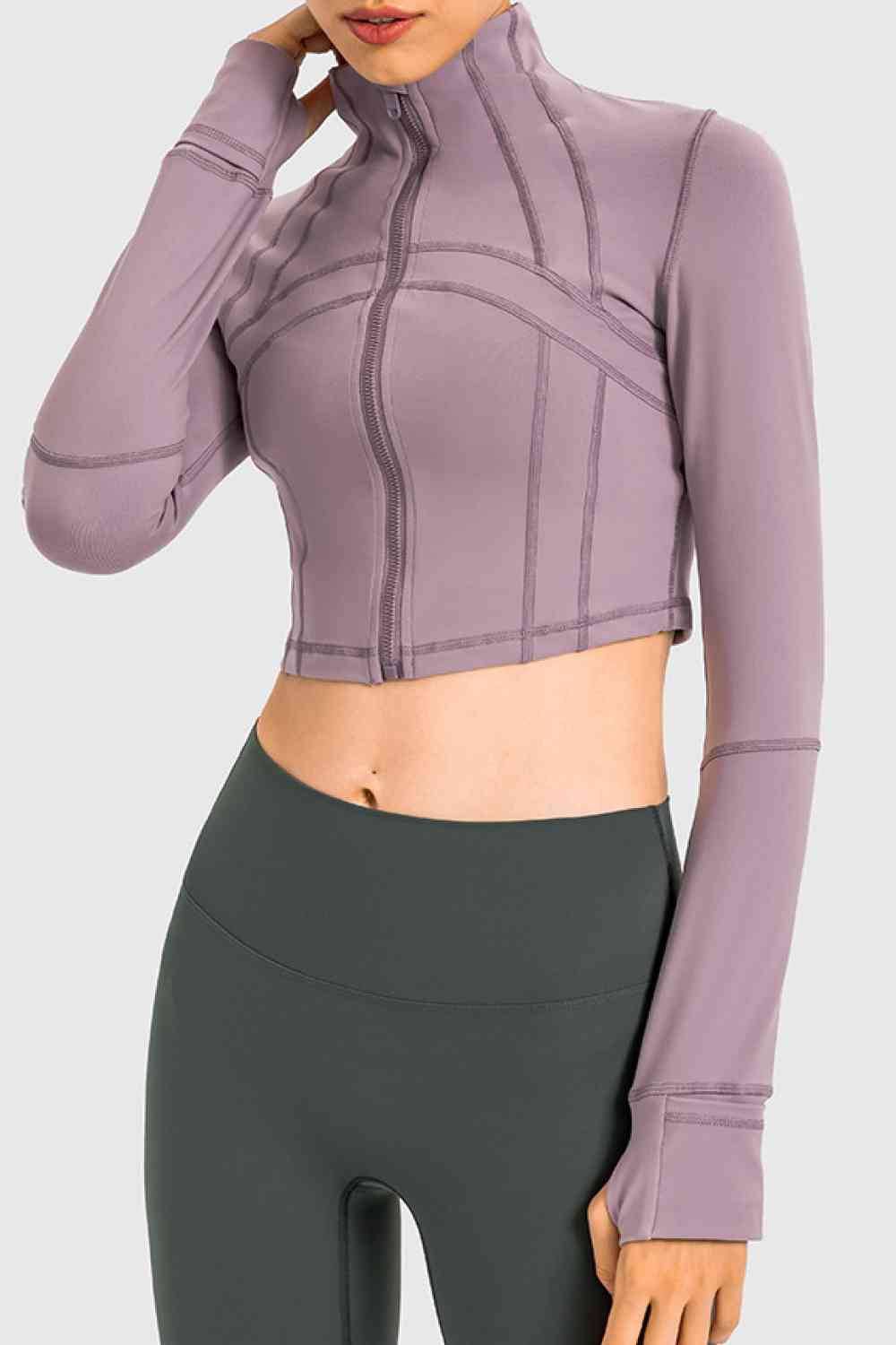 Zip Front Cropped Sports Jacket