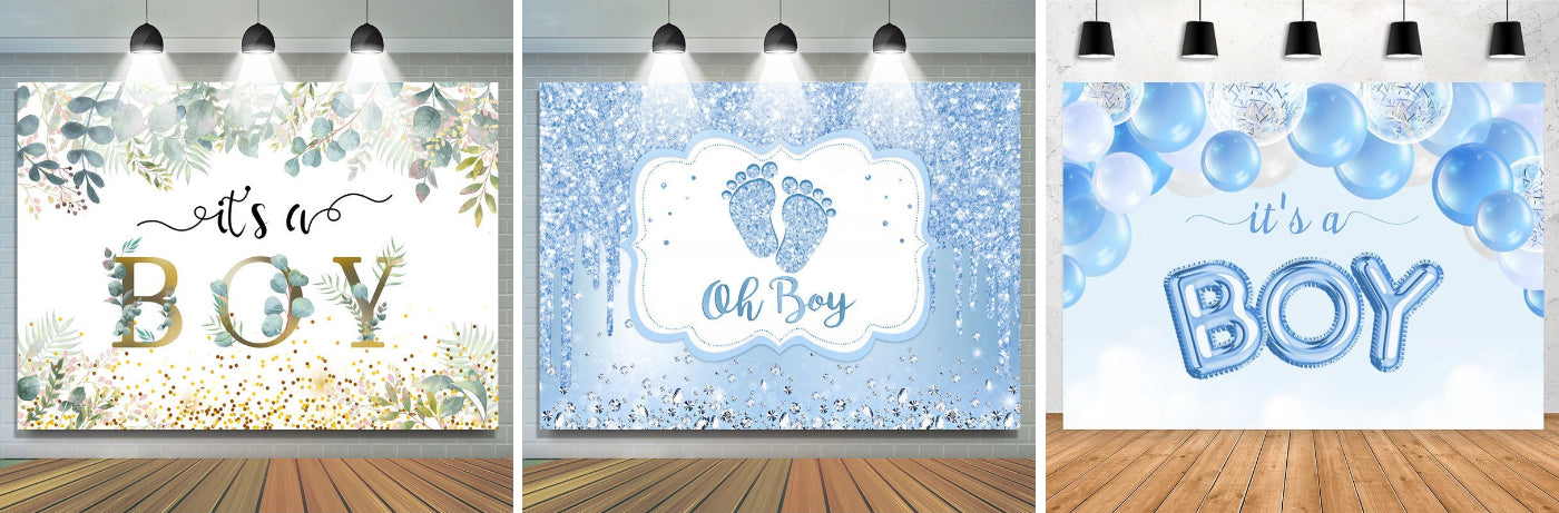 Toile de fond de baby shower pour garçons - Lofaris France