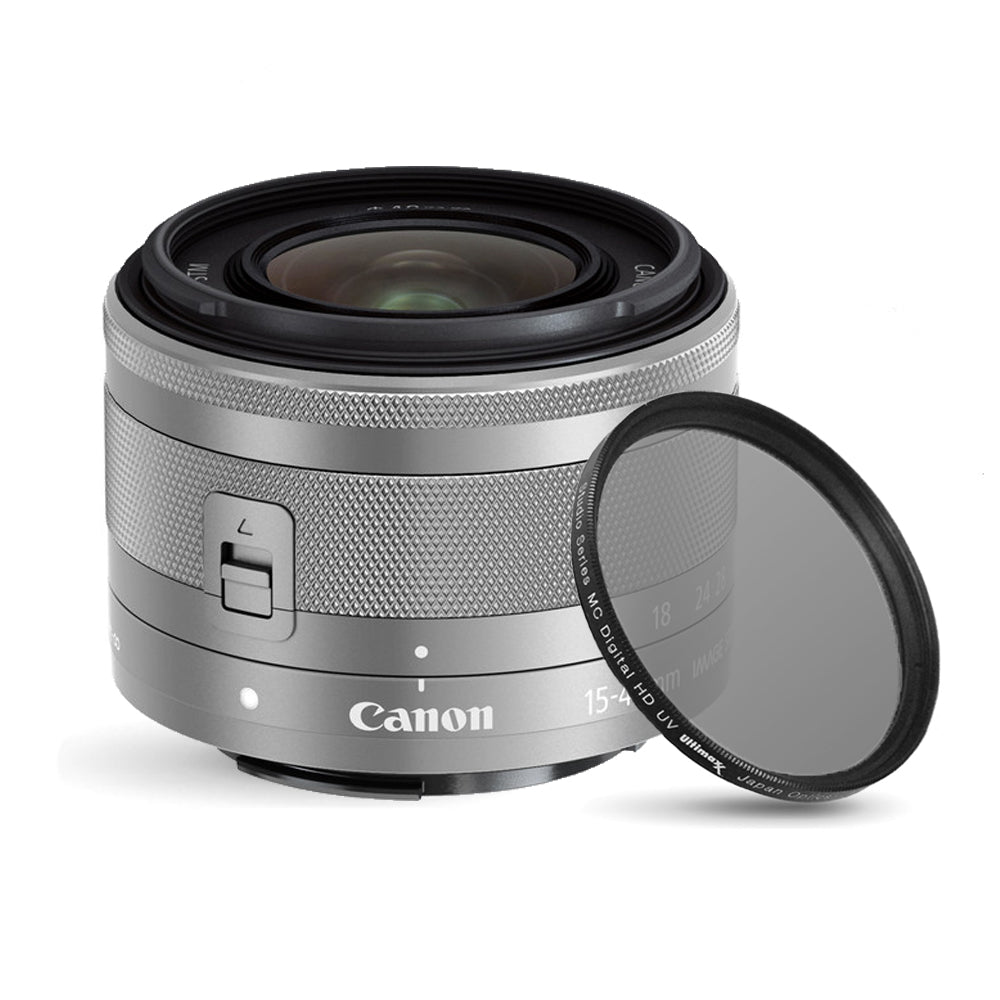 Canon EF-M 15-45mm f/3.5-6.3 IS STM Lens (Open Box) + UV Ultraviolet Filter