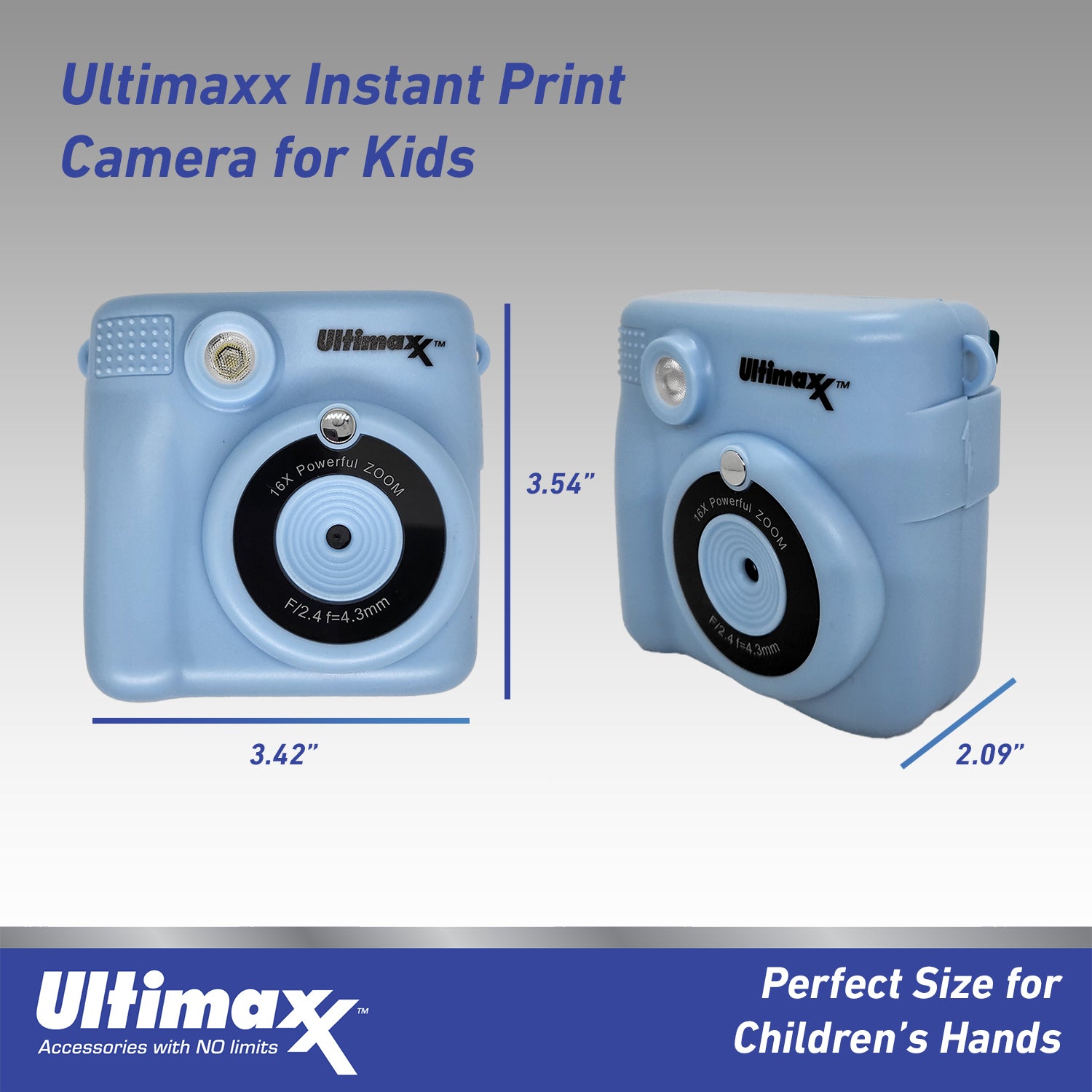 Ulitmaxx Kids Digital Camera w/ 32GB Micro SD Card, 3 Rolls Paper - Blue