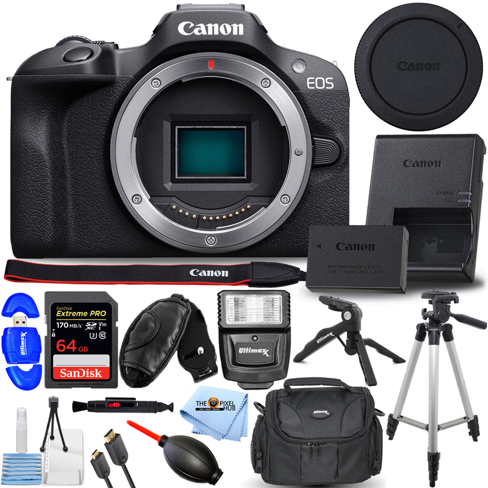 Canon EOS R100 Mirrorless Camera 6052C002 - 12PC Accessory Bundle