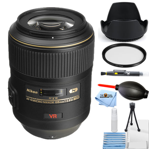 Nikon AF-S VR Micro-NIKKOR 105mm f/2.8G IF-ED Lens 2160 - UV Filter Bundle