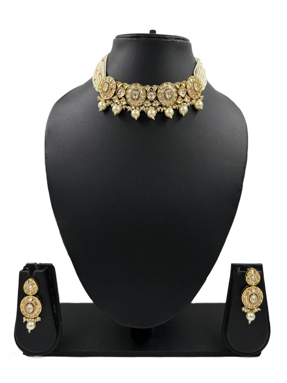 Taniya Kundan And Pearl Choker Necklace Set | Modern Choker