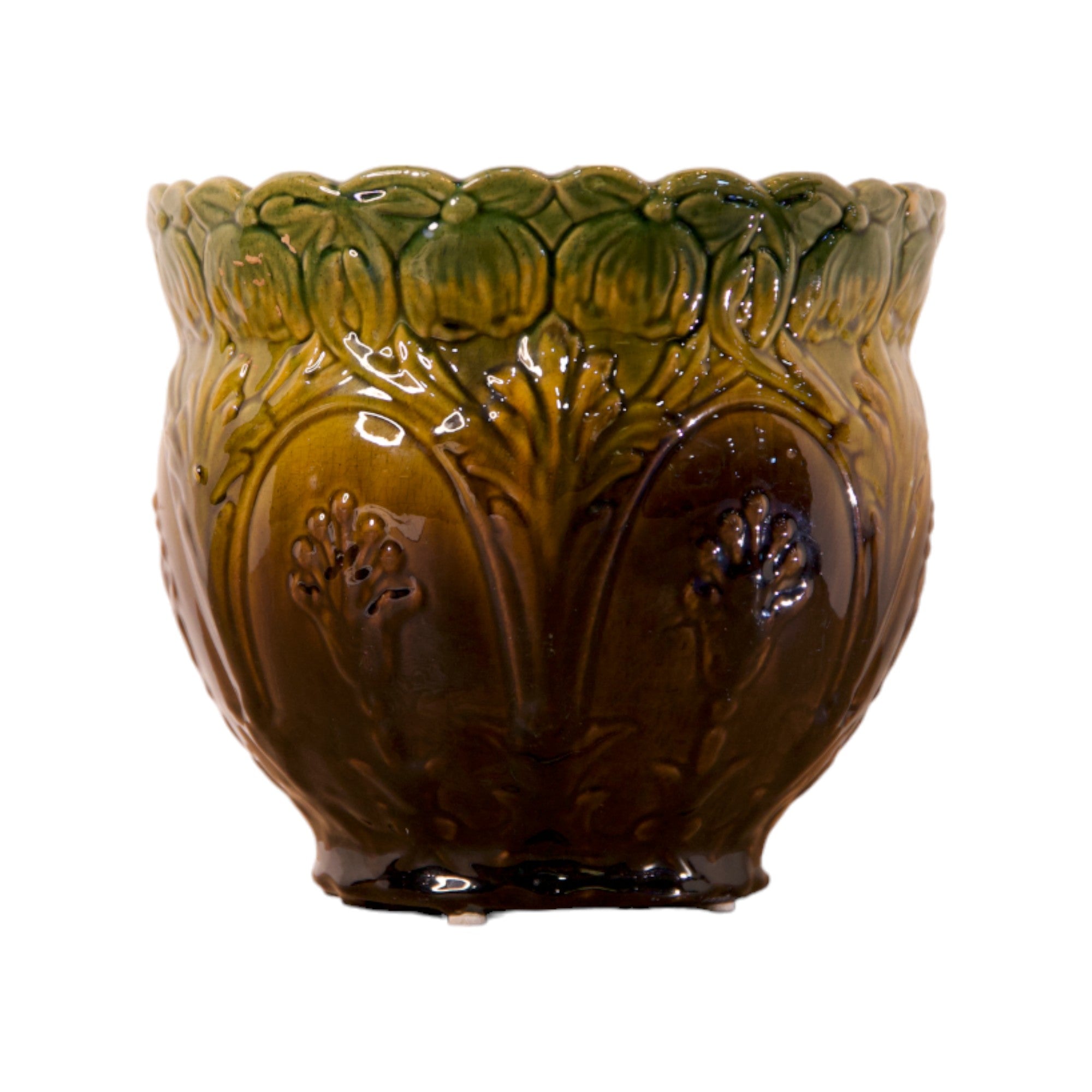 Brush McCoy Drip Glaze Majolica Jardinier