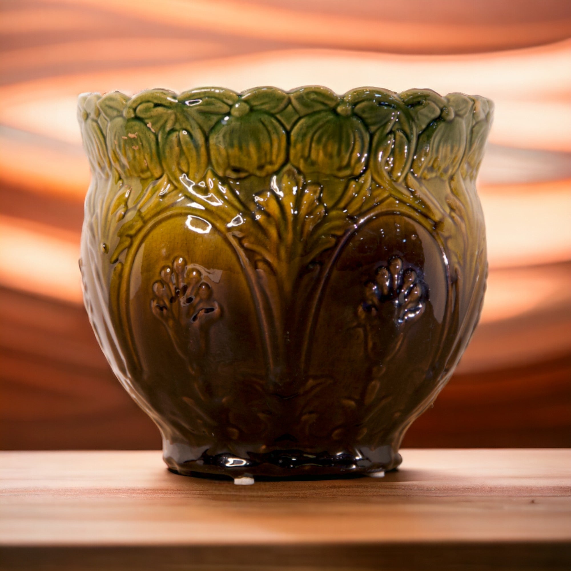 Brush McCoy Drip Glaze Majolica Jardinier