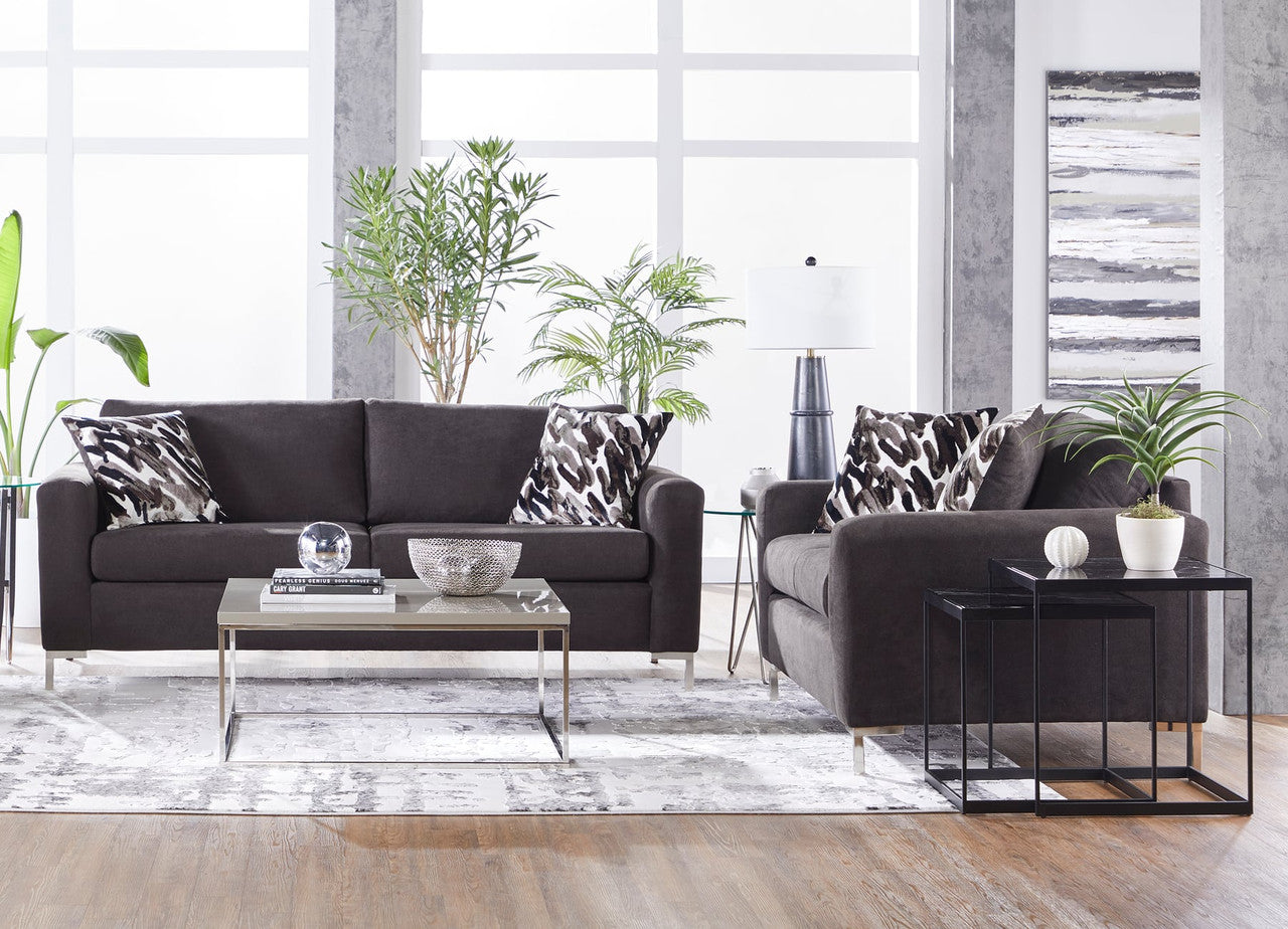 Posh Espresso Sofa and Loveseat