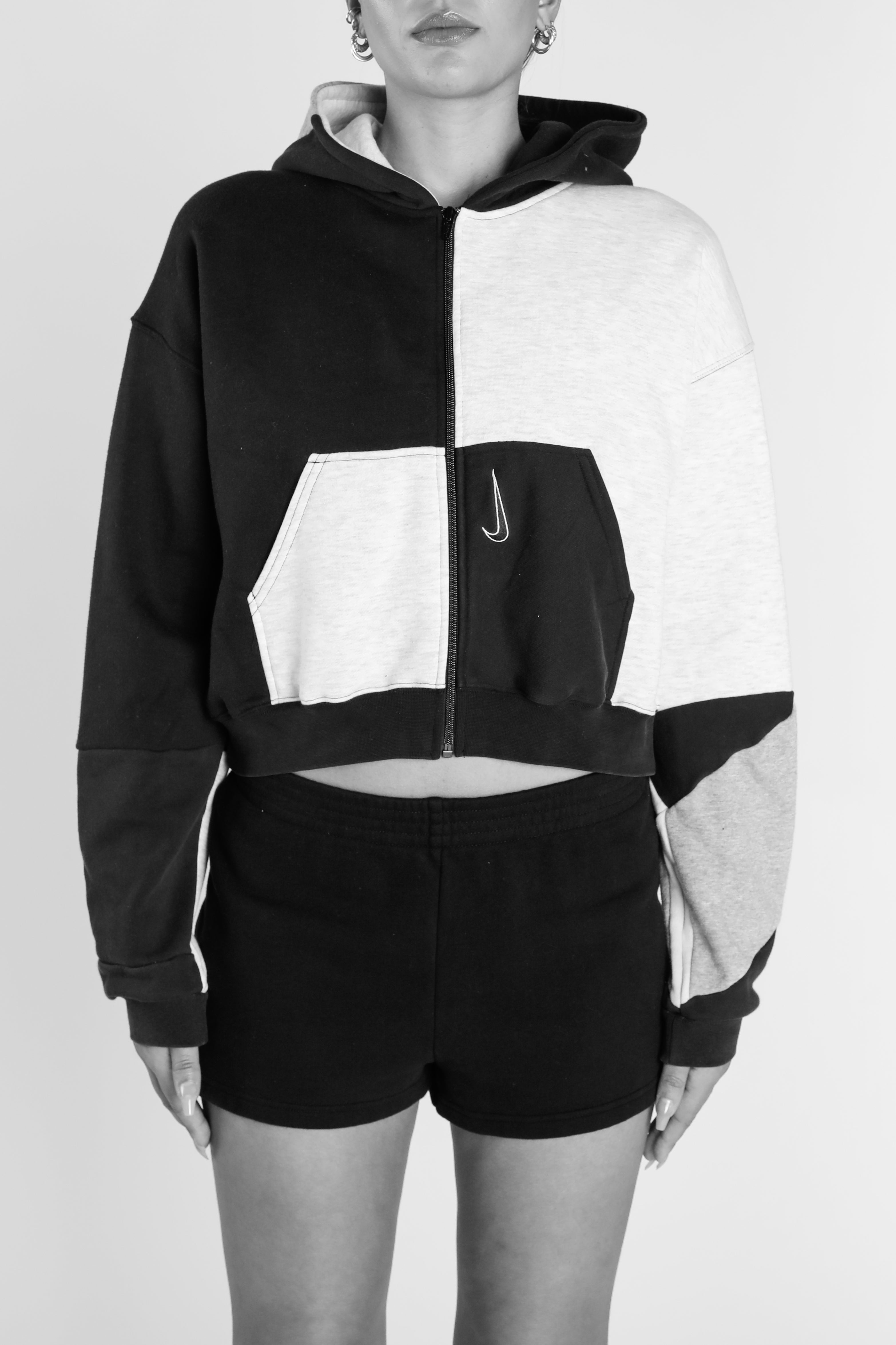 Rework Nike Crop Zip Hoodie - L