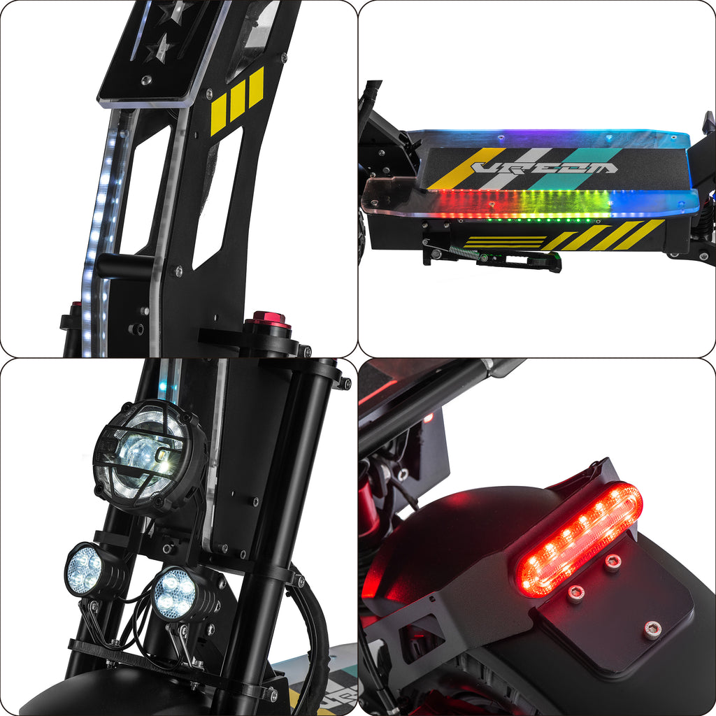 colorful light and LCD speed display electric scooter adults with seat