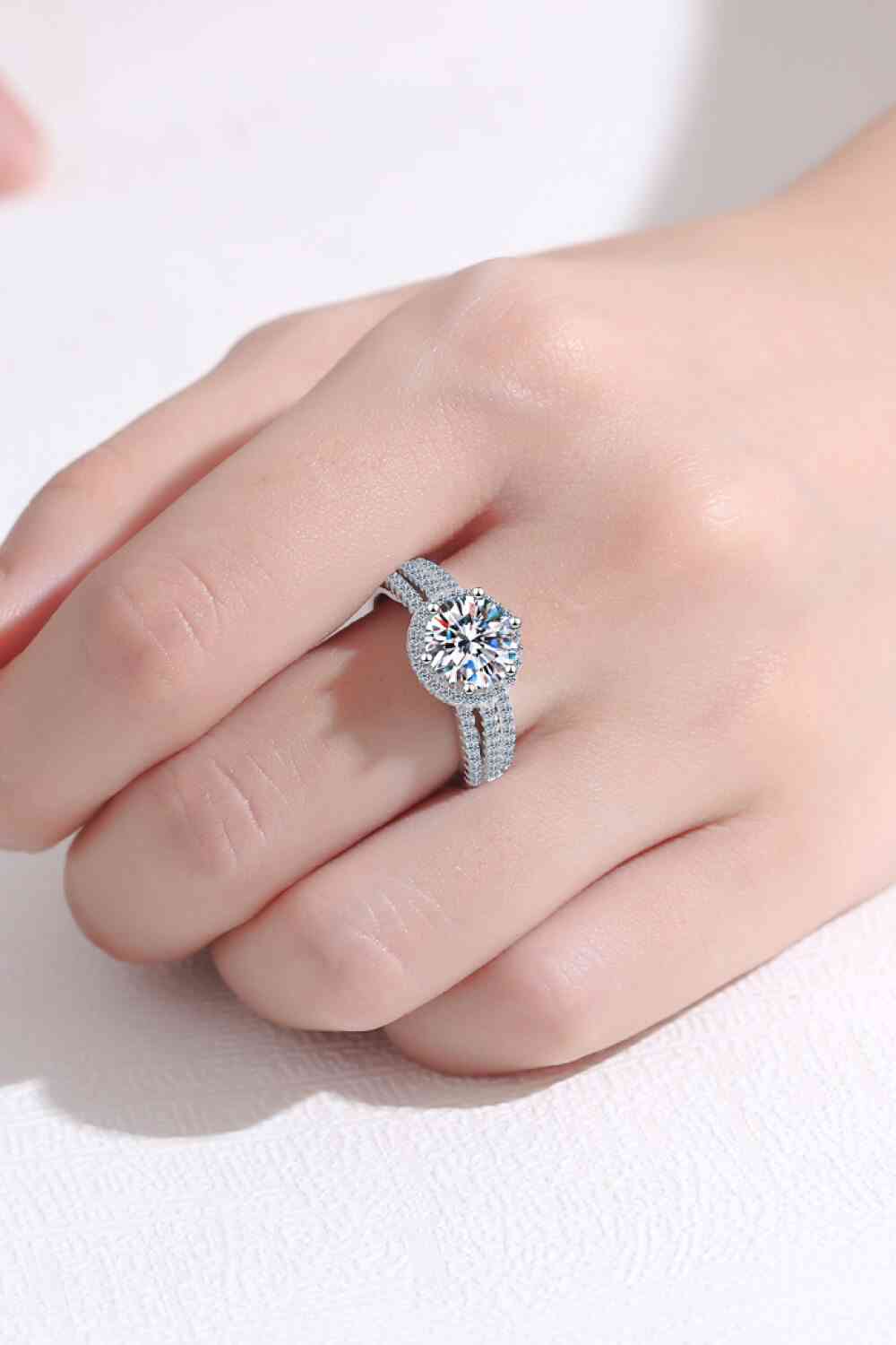 2 Carat Moissanite Sterling Silver Ring