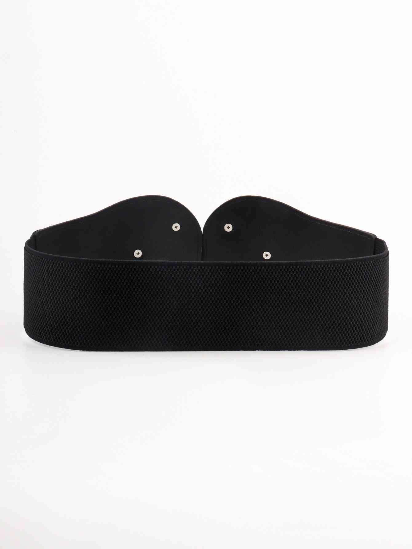 Alloy Buckle Elastic and Faux Leather Belt