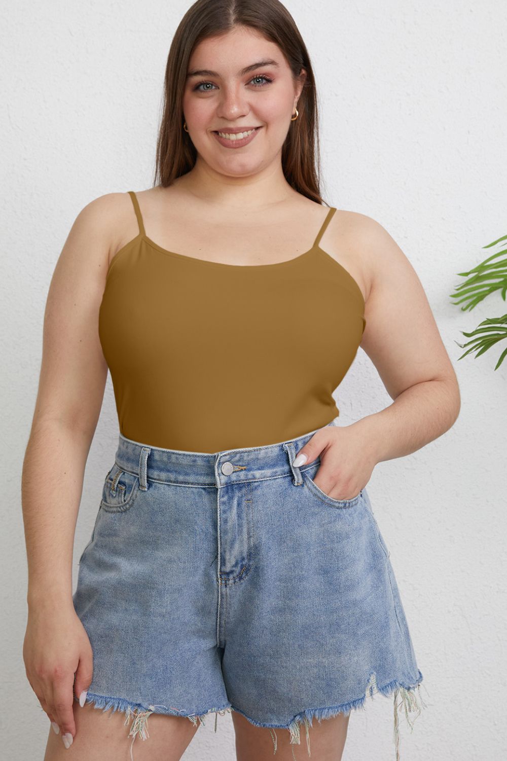 Basic Bae Round Neck Slim Cami (Full Size)