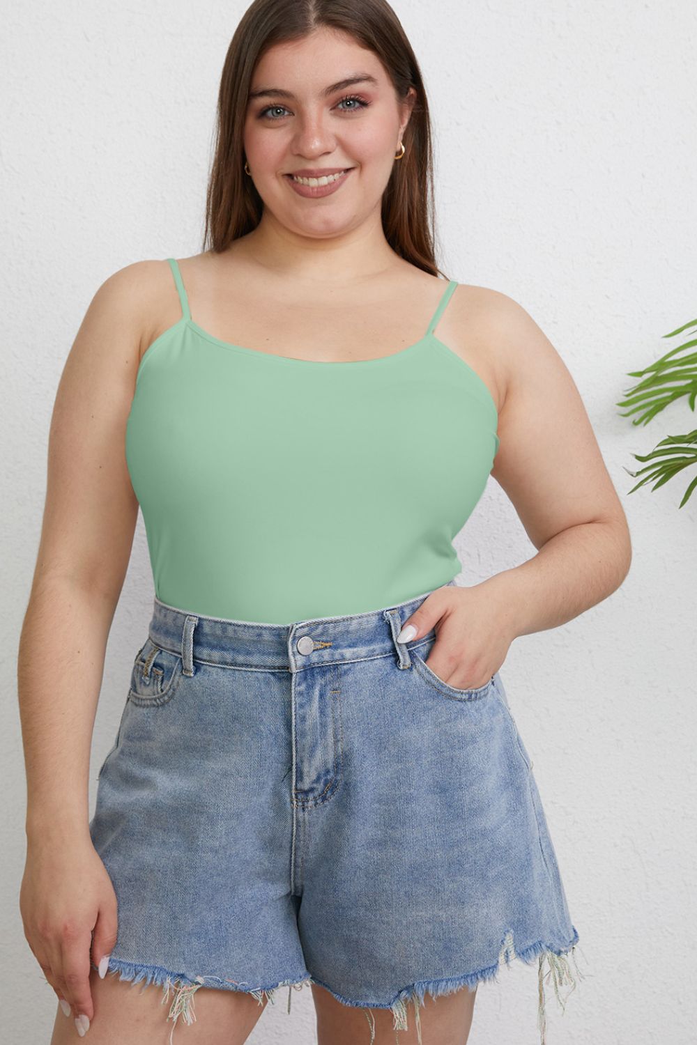 Basic Bae Round Neck Slim Cami (Full Size)