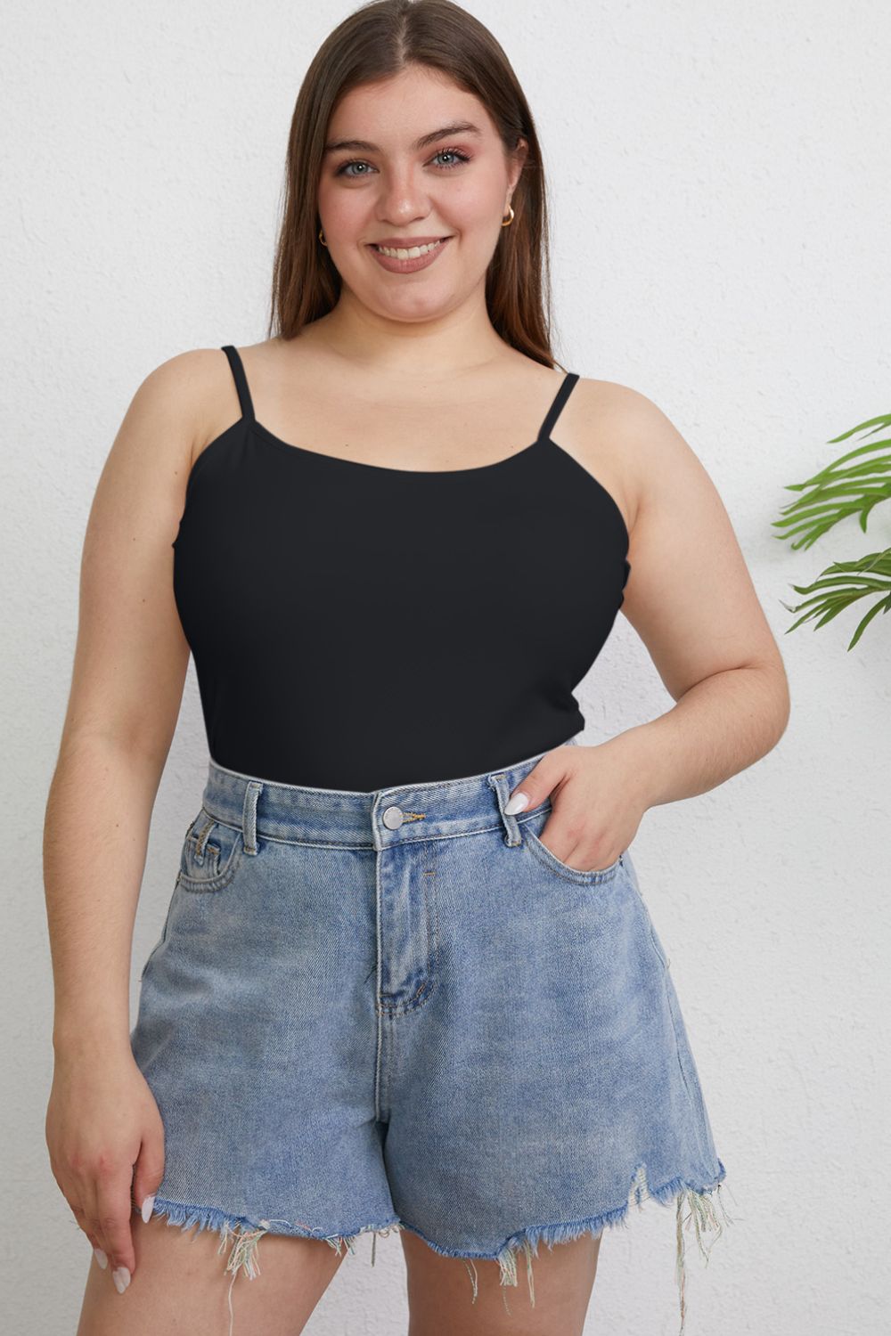 Basic Bae Round Neck Slim Cami (Full Size)