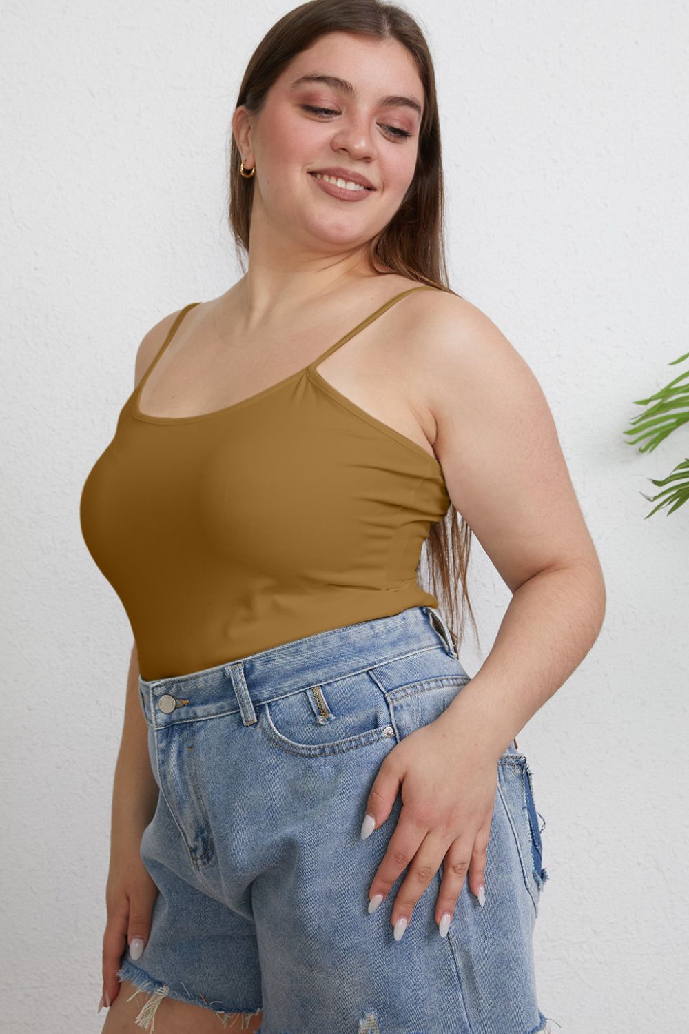 Basic Bae Round Neck Slim Cami (Full Size)