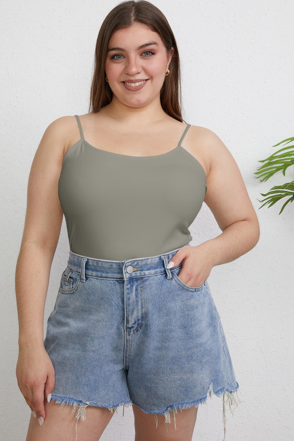 Basic Bae Round Neck Slim Cami (Full Size)