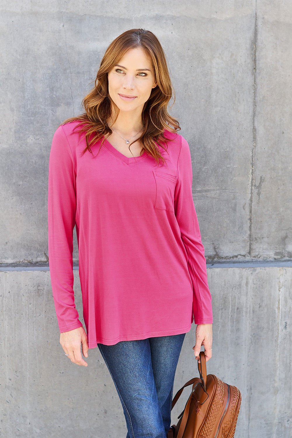 Basic Bae V-Neck Long Sleeve Top