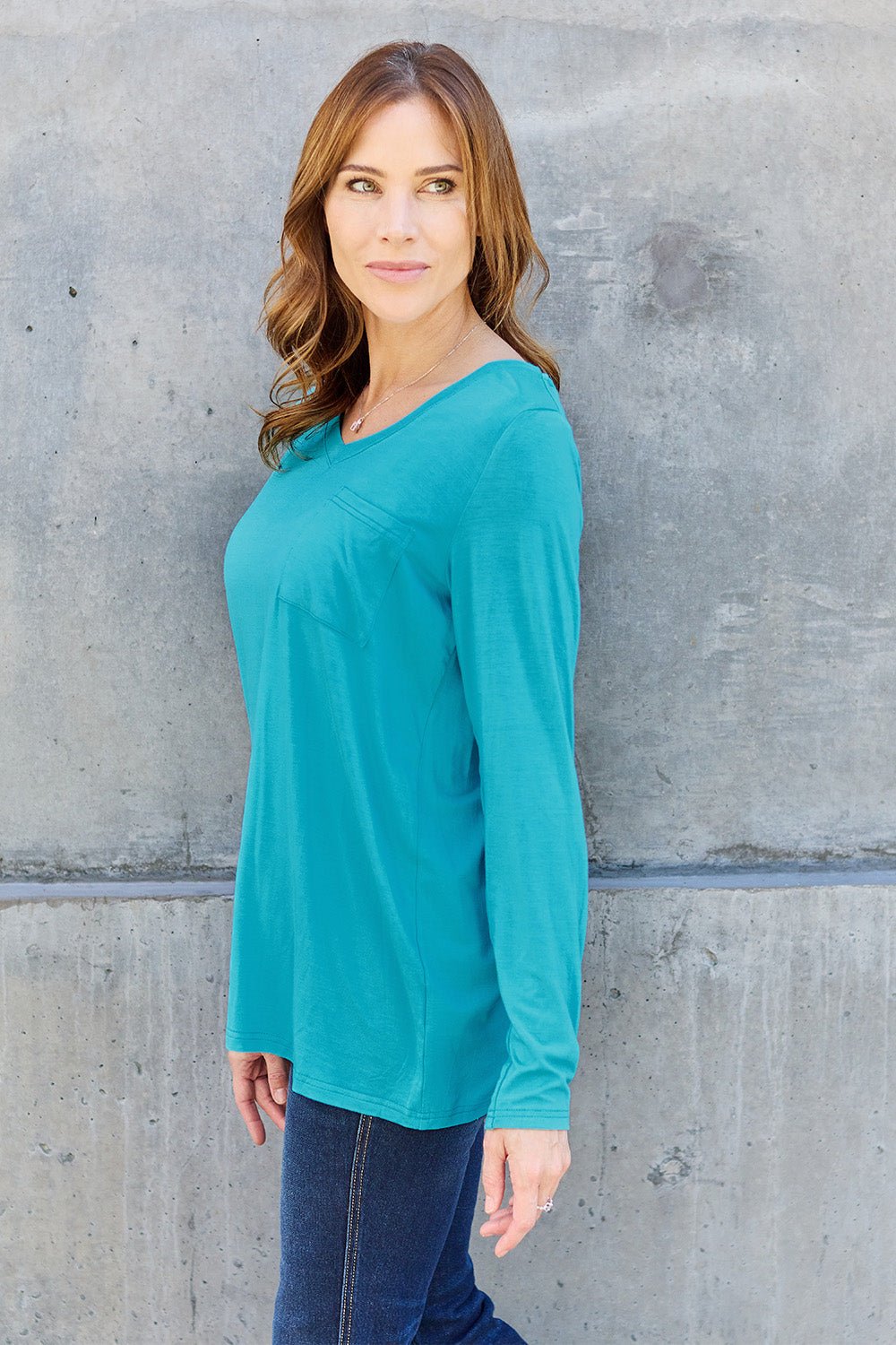 Basic Bae V-Neck Long Sleeve Top