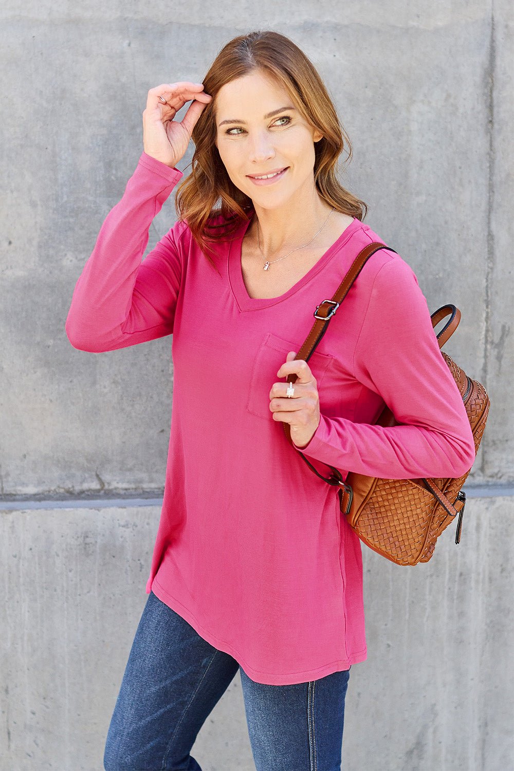 Basic Bae V-Neck Long Sleeve Top