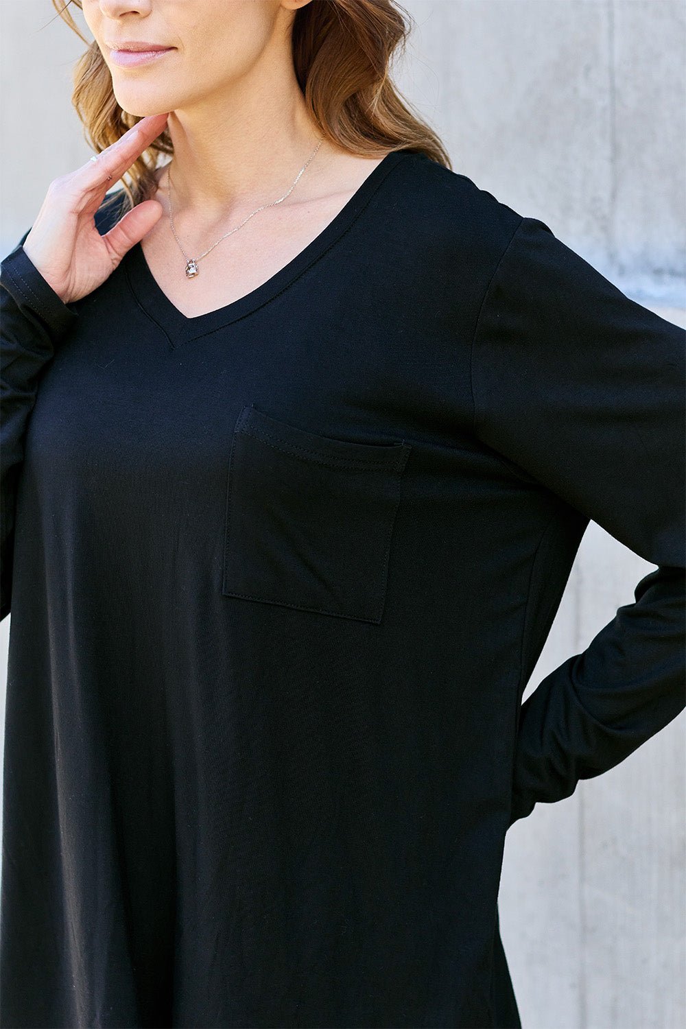 Basic Bae V-Neck Long Sleeve Top