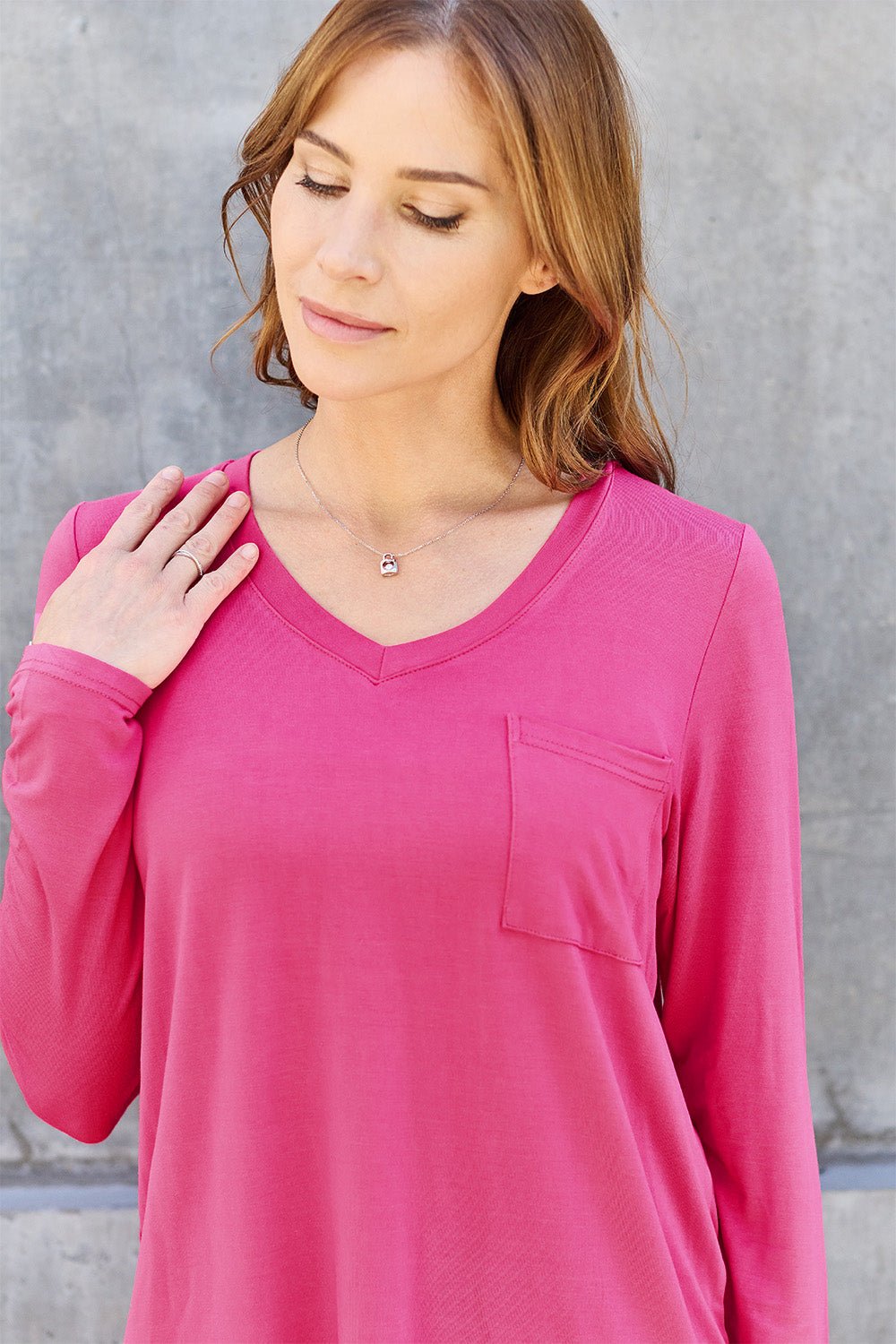 Basic Bae V-Neck Long Sleeve Top