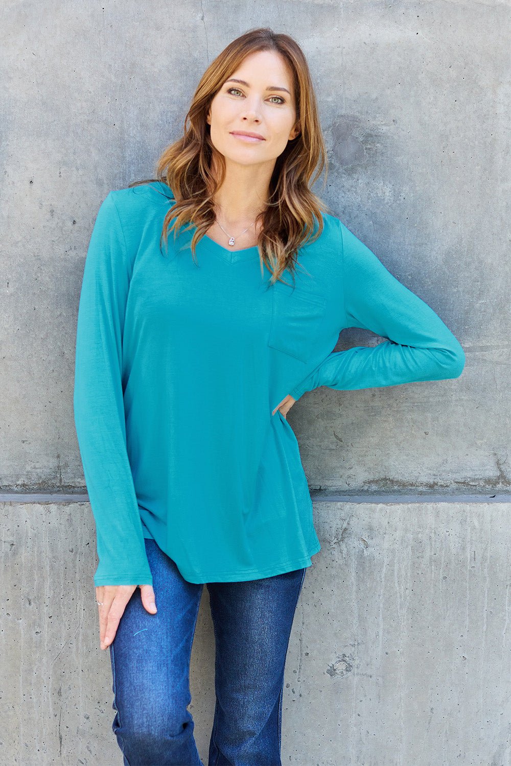 Basic Bae V-Neck Long Sleeve Top