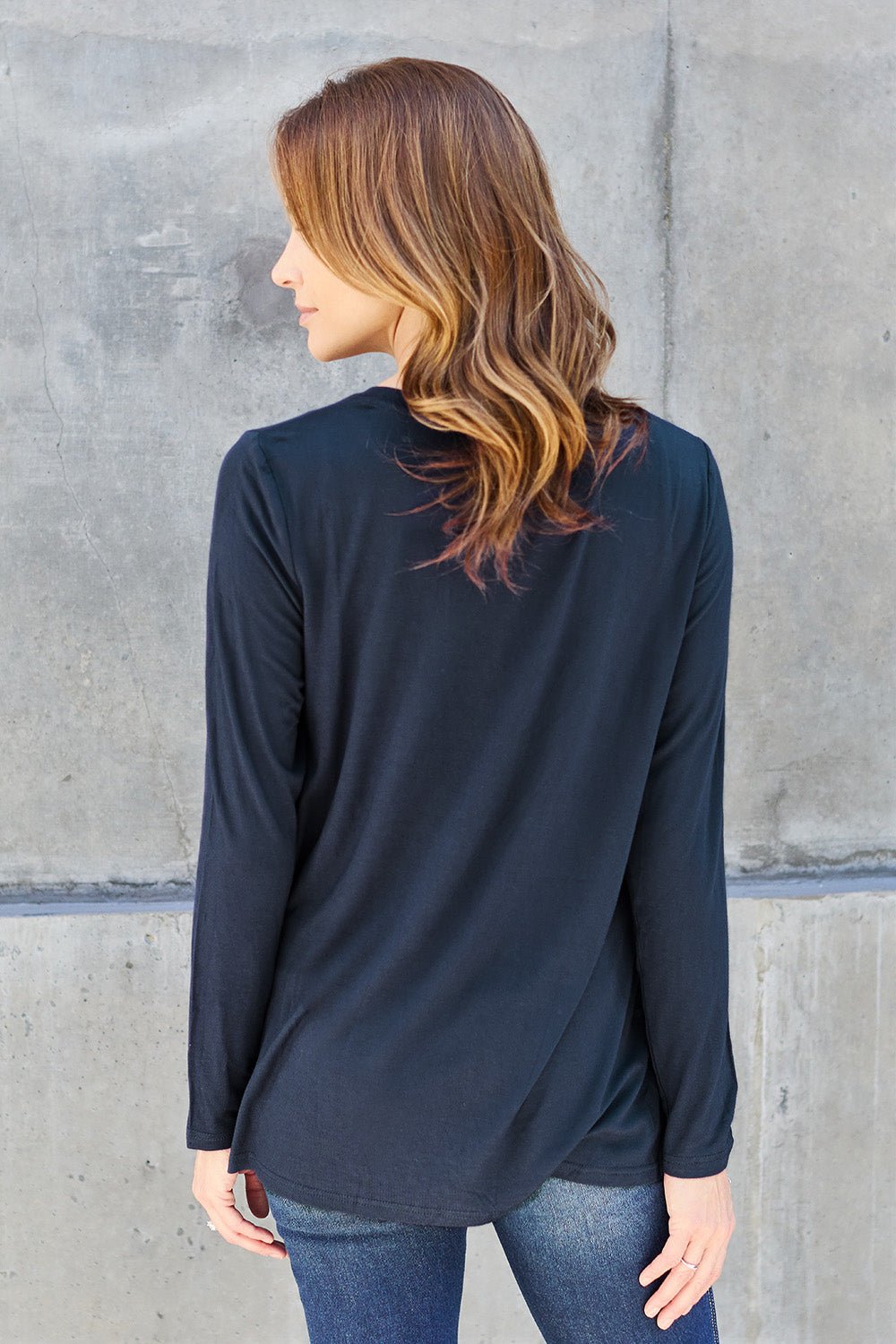 Basic Bae V-Neck Long Sleeve Top