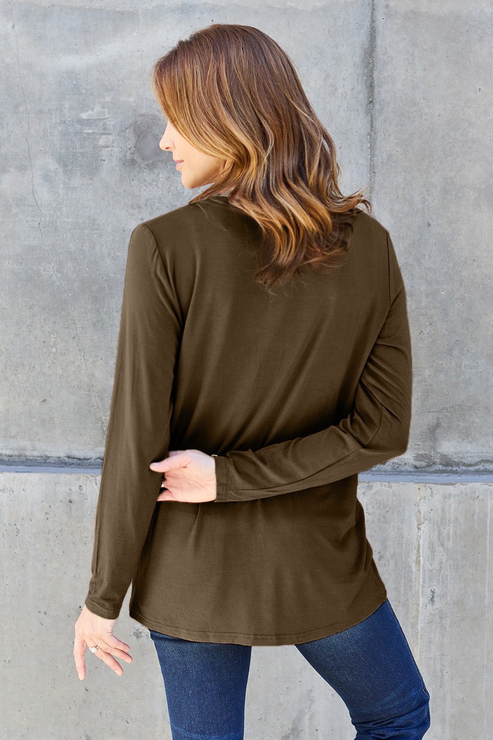 Basic Bae V-Neck Long Sleeve Top