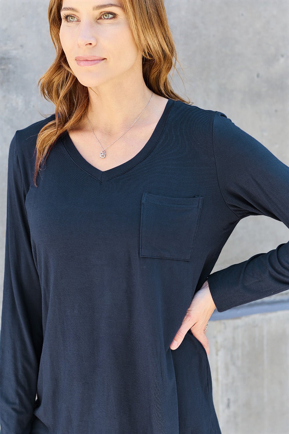 Basic Bae V-Neck Long Sleeve Top