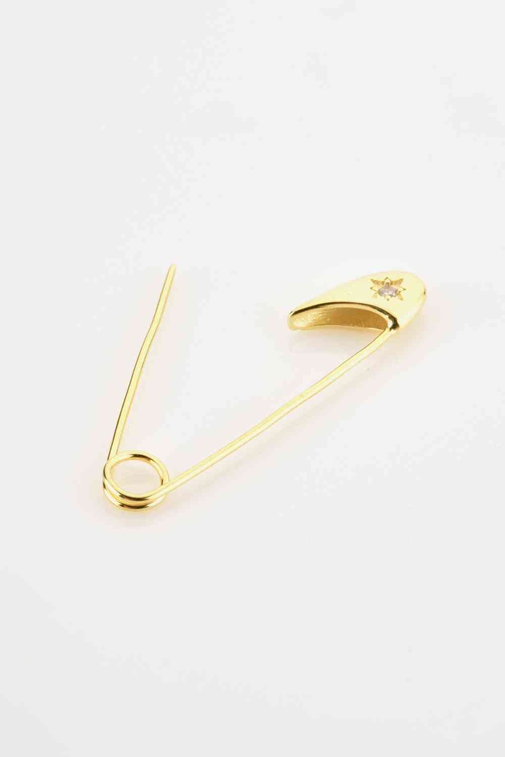 Inlaid Zircon Single Pin Earring
