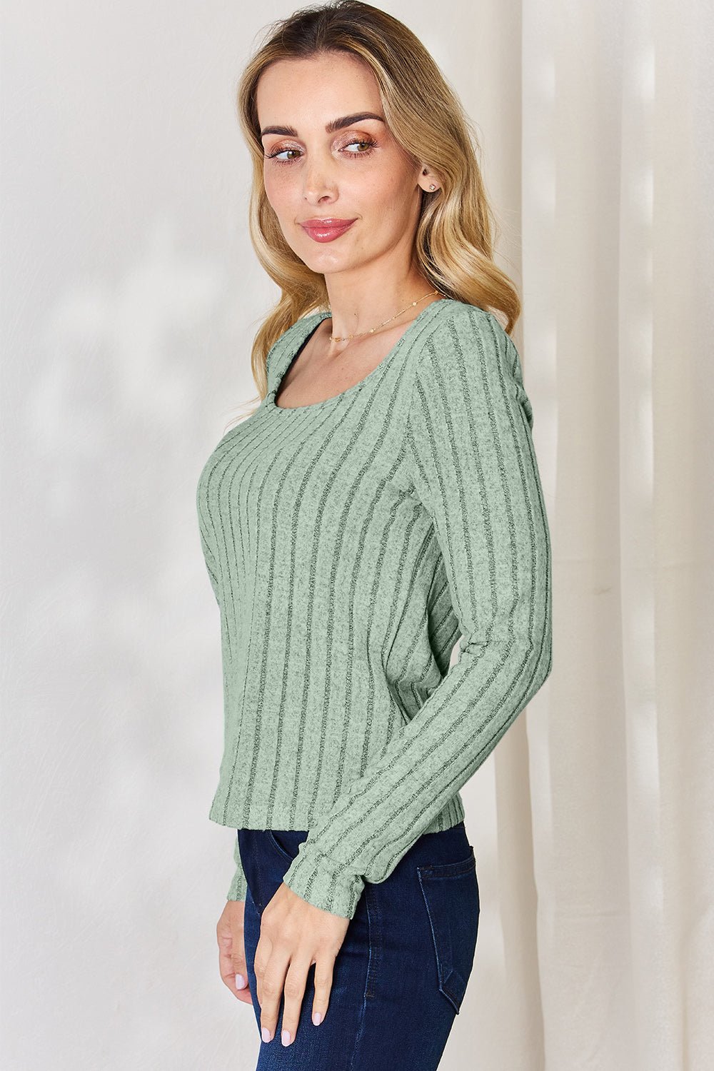 Long Sleeve Ribbed T-Shirt