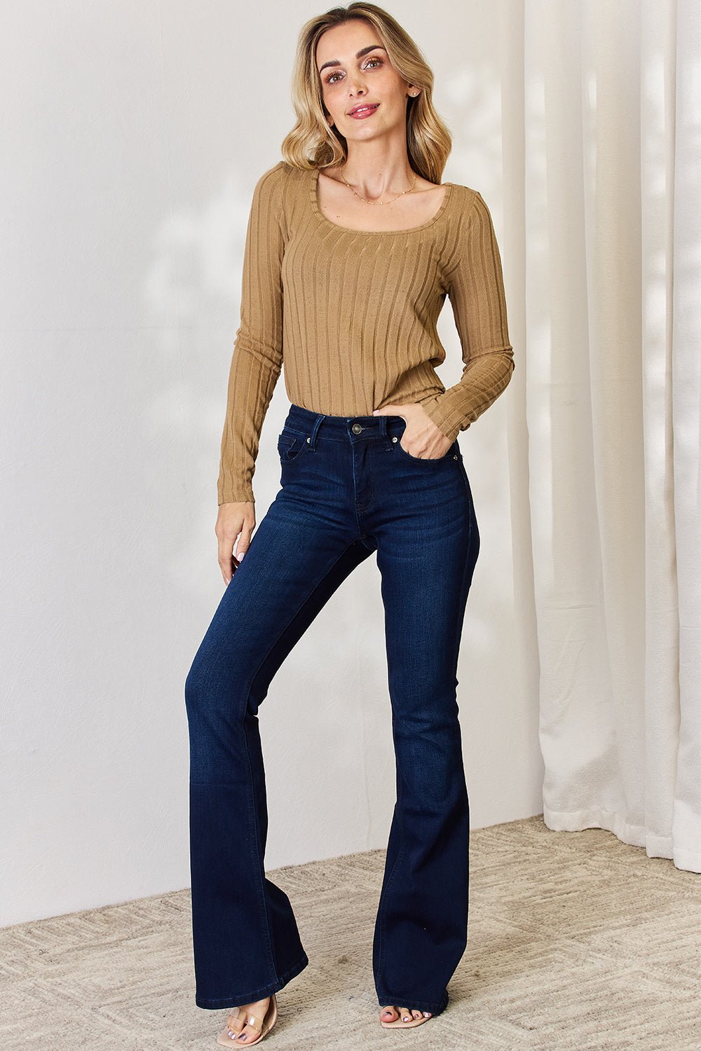 Long Sleeve Ribbed T-Shirt