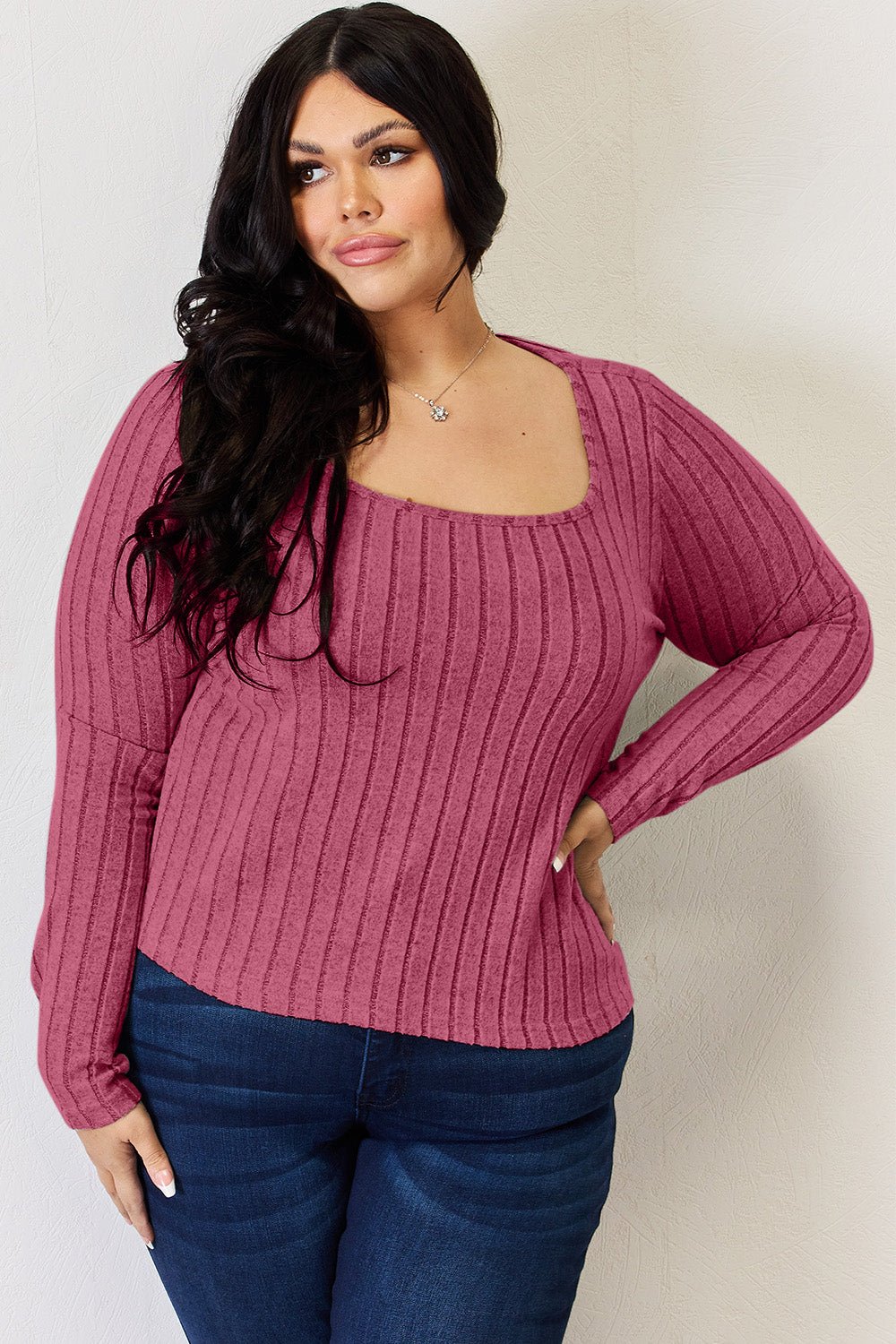 Long Sleeve Ribbed T-Shirt