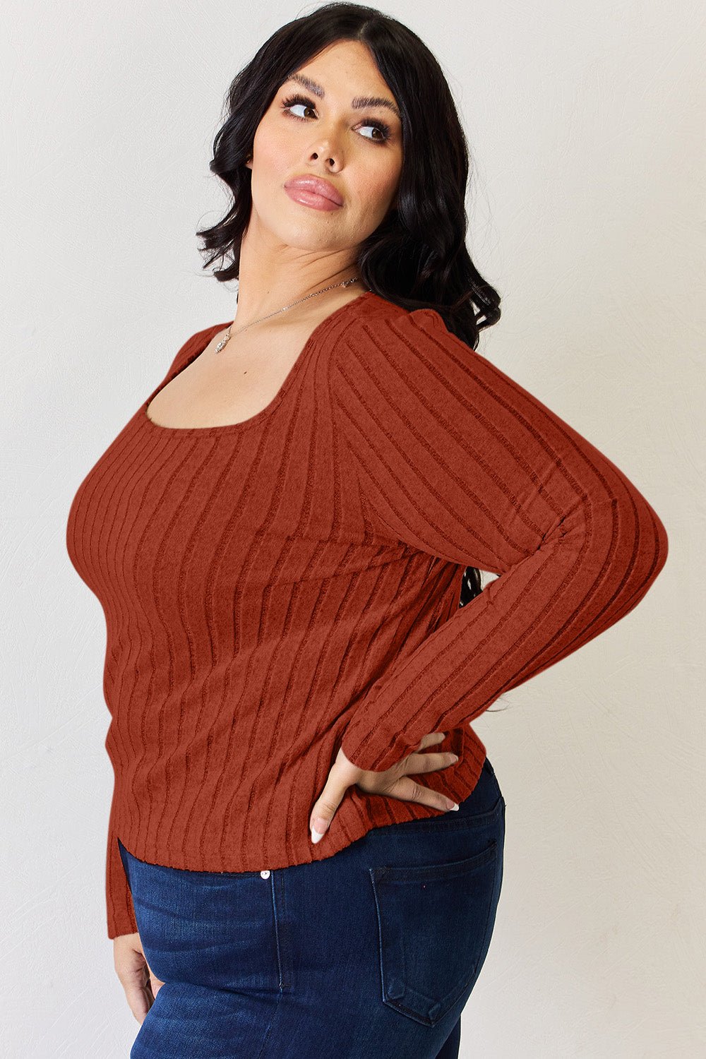 Long Sleeve Ribbed T-Shirt