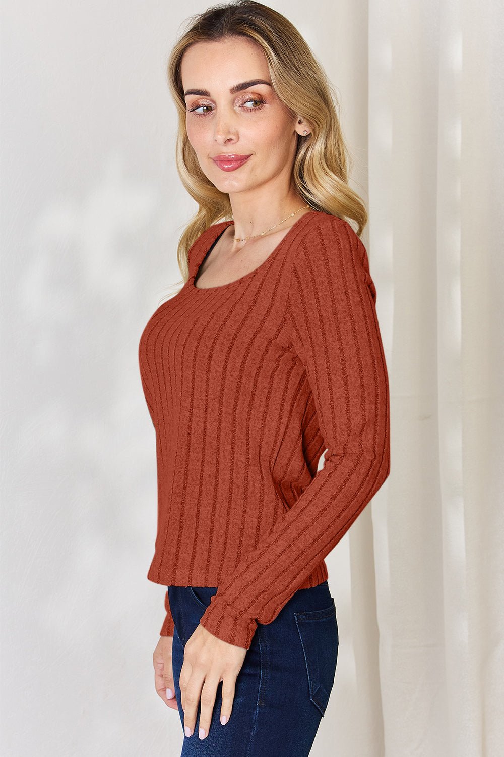 Long Sleeve Ribbed T-Shirt