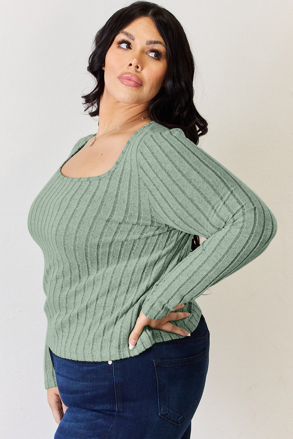 Long Sleeve Ribbed T-Shirt