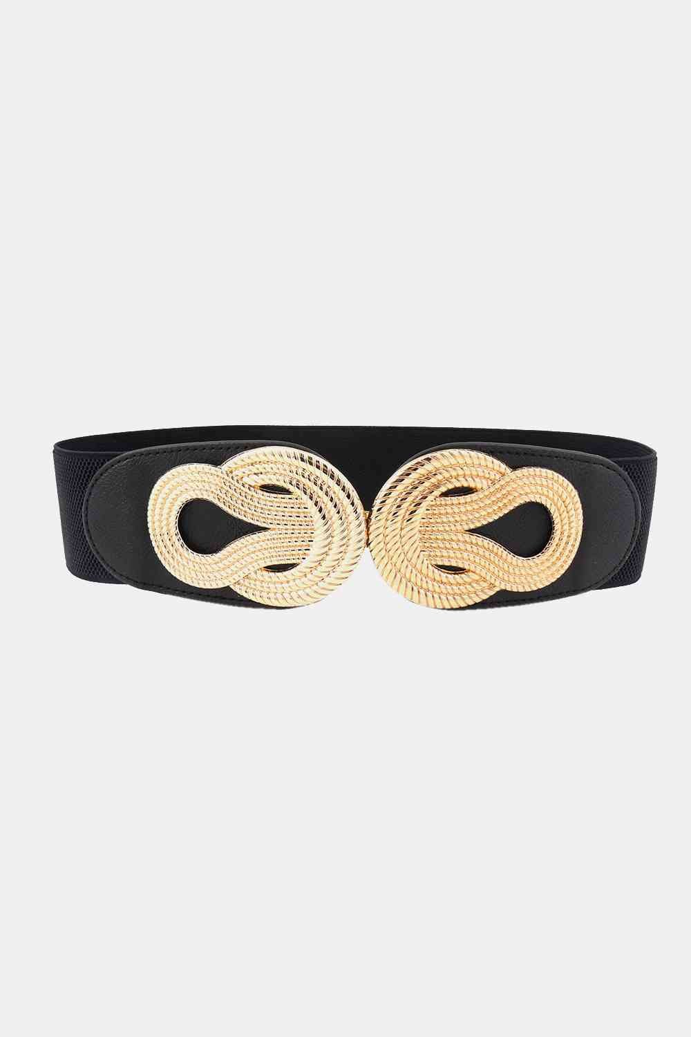 Twisted Buckle Wide Elastic Belt