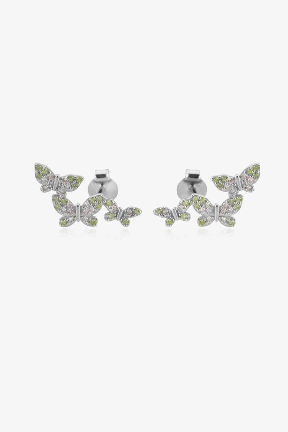 Zircon Butterfly 925 Sterling Silver or 18K Gold-Plated Earrings