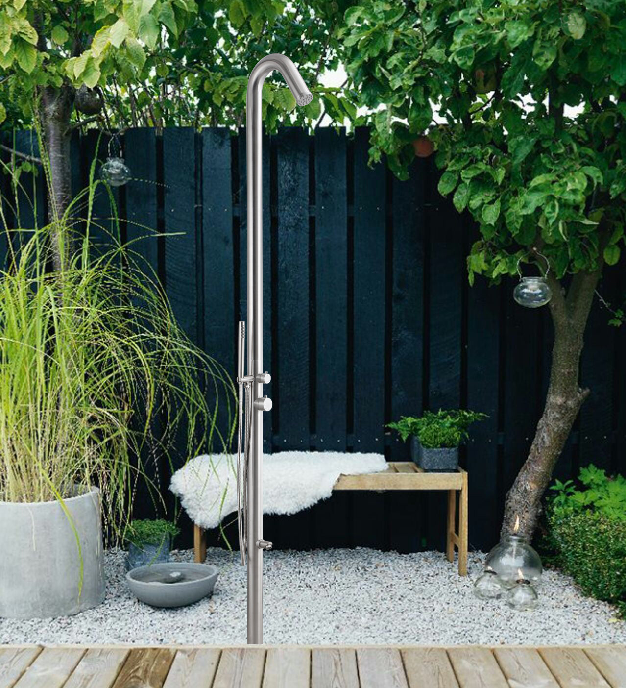 Freestanding outdoor shower discount